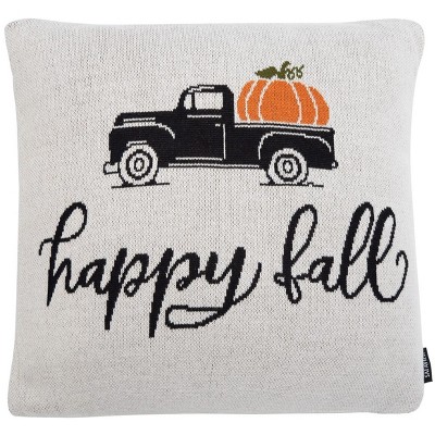 Hello Fall Orange Cotton Throw Pillow