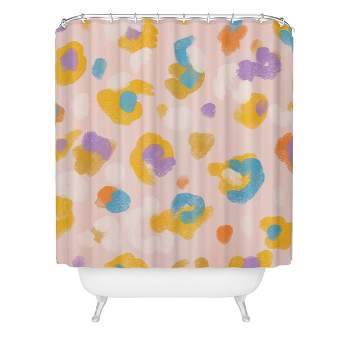 SunLee Art Spring Leopard Shower Curtain Pink - Deny Designs