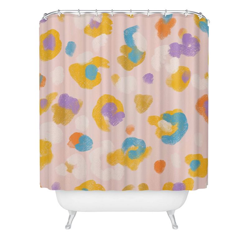SunLee Art Spring Leopard Shower Curtain Pink - Deny Designs, 1 of 3