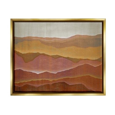 Stupell Industries Warm Glowing Mountain Range Overlay Desert Landscape Floater Canvas Wall Art