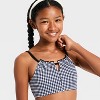 Girls' Popcorn Gingham Swimwear Set - art class™ Black/White - 3 of 3