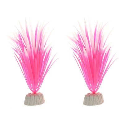 Unique Bargains Aquarium Plastic Plants for Fish Tank Landscape Decoration 5.12" 2 Pcs