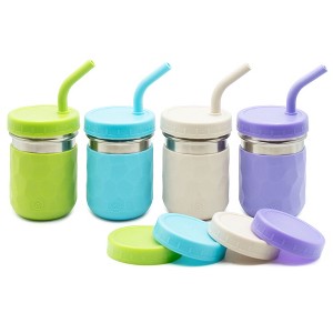 WeeSprout 2-in-1 Drinking Cups for Kids, Durable Stainless Steel Tumbler for Smoothies Kid Cups, Set of 4 - 1 of 4