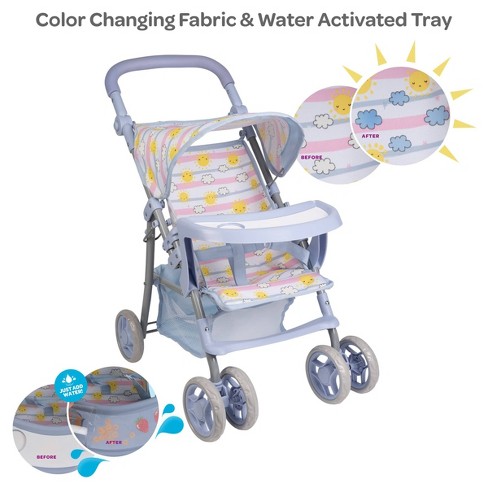 Adora Snack N Go Baby Doll Stroller With Color changing Shade Tray Sunny Days Blue Target