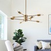 DORESshop 8-Light Modern Sputnik Chandelier Pendant Lighting Mid Century Gold Industrial Light Fixture for Living Room Dining Room - 2 of 4