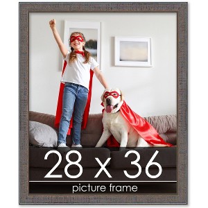 PosterPalooza | Textured Grey Picture Frame - UV Acrylic, Foam Board Backing, Hanging Hardware - 1 of 4