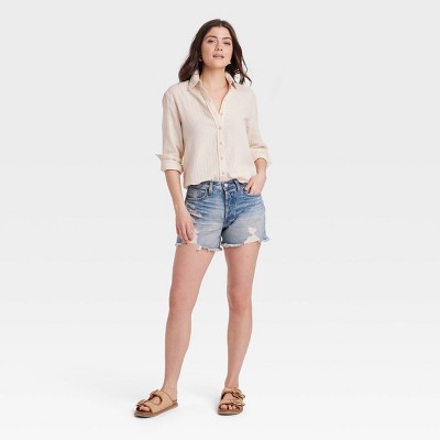Women's Mid-Rise 90's Baggy Denim Shorts - Universal Thread' - image 3