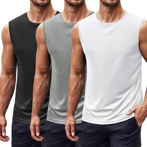 COOFANDY Mens 2 Pack Workout Tank Top UPF 50+ Quick Dry Sleeveless Swim Shirt Gym Muscle Athletic Summer Beach T Shirts - 1 of 4