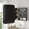 Wooakway 24 x 36 Inch Recessed or Wall Mount Medicine Cabinet Black Bathroom Storage with 3 Cupboards - 4 of 4