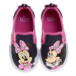 Disney Minnie Mouse Girls No Lace Shoes - Kids Disney Character Loafer Low top SlipOn Casual Tennis Canvas Sneakers (size 5-12 toddler - little kid)
