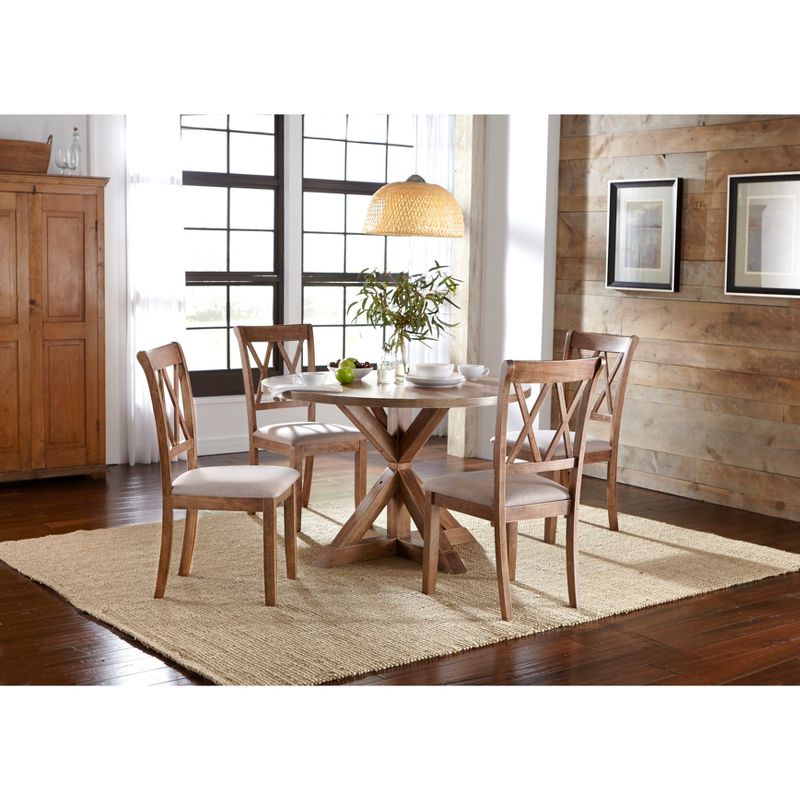 Set of 2 Roma Cross Back Dining Chairs Driftwood - Buylateral, 5 of 8