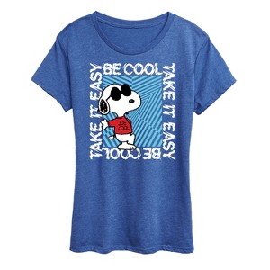Women's - Peanuts - Be Cool, Take It Easy Snoopy Short Sleeve Graphic T-Shirt - 1 of 4