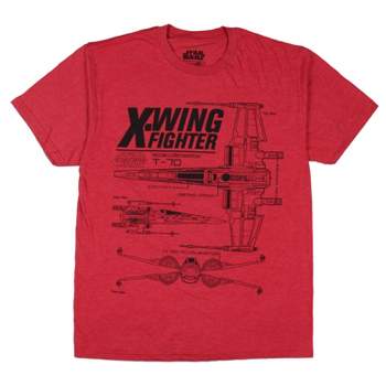 Star Wars Men's X-Wing Fighter T-70 Statistics T-Shirt Adult