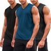 COOFANDY Men's 3 Pack Workout Tank Tops Gym Sleeveless Shirts V Neck Bodybuilding Muscle Tee Shirt - 3 of 4