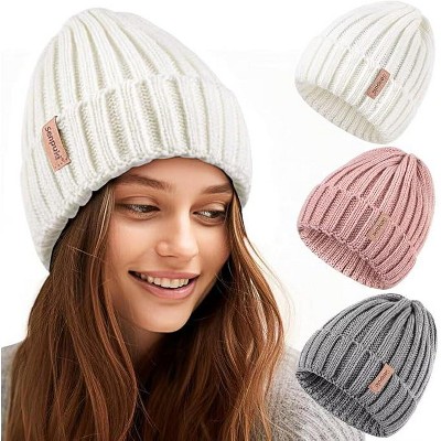SENPUKI Womens Winter Knitted Beanie Hat 3PCS,Warm Knit Fashionable Caps,Womens Beanie for Fall Cold Weather