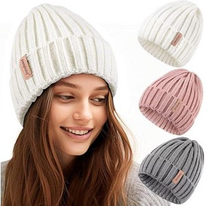 SENPUKI Womens Winter Knitted Beanie Hat 3PCS,Warm Knit Fashionable Caps,Womens Beanie for Fall Cold Weather - 1 of 1