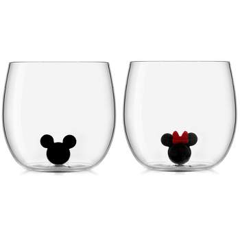 Boxlunch JoyJolt Disney 100 Mickey Mouse Silhouette Double Wall Glass Mug