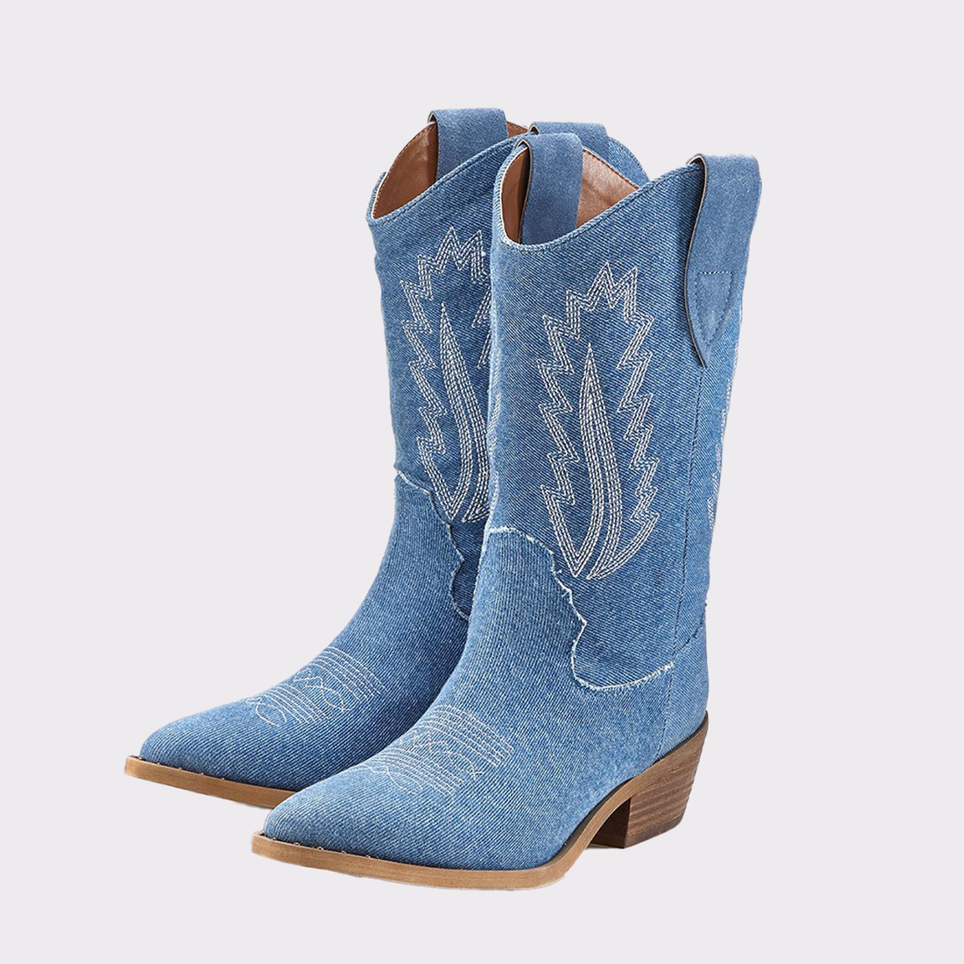 Women's Denim Cowboy Boots - LASCANA