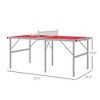 Sevobal Game Table Mini Ping Pong Table Set Foldable with Paddles Balls Net for Living Room and Outdoor Spaces, Red, 70.8"*35.5"*30" - 3 of 4