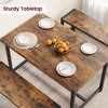 Kitchen Table with Benches, Rectangular Dining Room Table Set for 4, 3 Piece Set for Small Space - 2 of 4