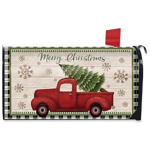 Merry Christmas Pickup Truck Magnetic Mailbox Cover Standard Briarwood Lane - 1 of 3