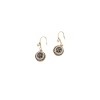 Slickblue Gold Drop Earrings, Black & White Rhinestone Round Ring Design, Trendy Jewelry, 1.5" - 3 of 3