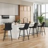 Okak Set of 2 Faux Leather Counter Height Bar Stools for Dining Rooms,Armless Chairs Counter Bar Stools with Black Metal Legs - 3 of 4