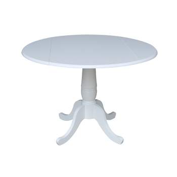 42" Patsy Round Top Dual  Dining Table White - International Concepts