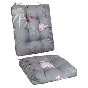 NewHome"2Pcs Rocking Chair Cushion Set with Non-Slip Ties, Polyester Fiber Filling for Comfort & Support"BeigeBlueCoffee&Grey - 1 of 4