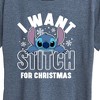 Women's - Lilo and Stitch - I Want A Stitch For Christmas Short Sleeve Graphic T-Shirt - 2 of 4