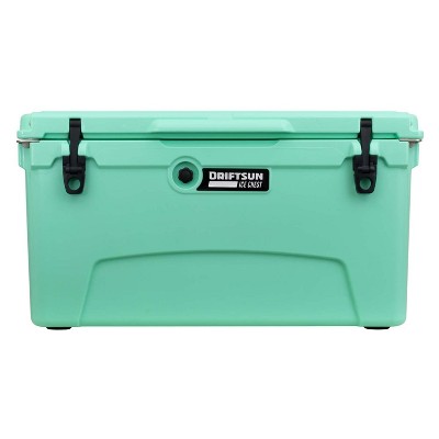 Driftsun Heavy Duty Rotomolded Thermoplastic UV Resistant Portable 75 Quart Insulated Hardside Ice Chest Beverage Cooler, Seafoam Green