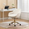 25.2"Mesh Fabric Home Office 360°Swivel Chair Adjustable Height With Gold Metal Base,Black - 2 of 4