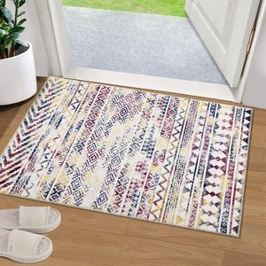 Washable Geometric Living Room Rugs, Indoor Farmhouse Non Slip Bedroom Carpet, Large Stain Resistant Dining Room Rugs - 1 of 4