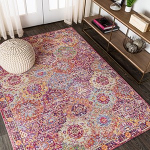 Flori Bohemian Medallion Area Rug  - JONATHAN Y - 1 of 4
