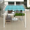 Tangkula 12' x 10' Outdoor Pergola w/ Retractable Canopy Aluminum Frame Anchors Patio - 3 of 4