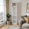 HomeRoots 71" White Wood Five Tier Bookcase - 2 of 4