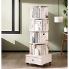 Rotating Bookshelf, 360 Degree Display 5 Tier Corner Bookshelf with Drawer - 2 of 4