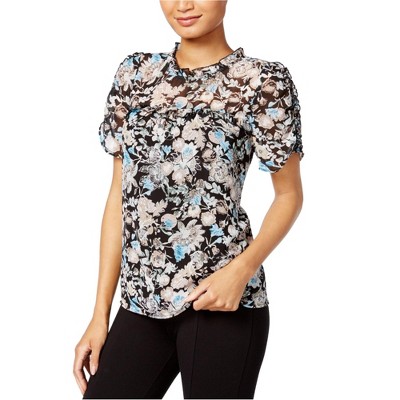 Kensie Womens Floral Knit Blouse