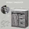 SinCiDo 30" Farmhouse Bathroom Storage Cabinet, Bathroom Dressing Table with Sink, Sliding Barn Door, 3 Drawers and Adjustable Shelves,Light Grey - 2 of 4
