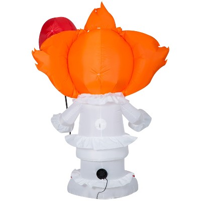 Pennywise Inflatable Halloween Decoration with Red Balloon, 59 Inch