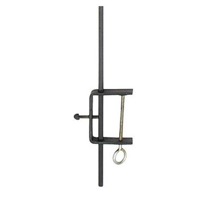 Adjustable Black Metal Deck Rail Shepherd's Hook