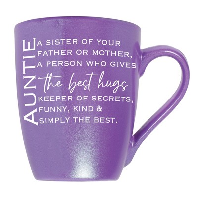 Auntie: A Sister Of Your Far Or Mor, A Person Who Gives Best Hugs Passion Purple 10 ounce New Bone China Coffee Cup Mug