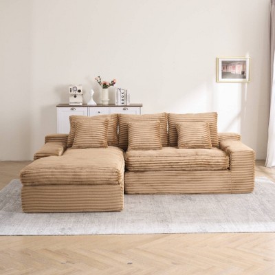 Dolonm L-Shape Sectional Sofa with Chaise: High-Resilience Foam, 4-Seater, Convertible Layout for Small Spaces