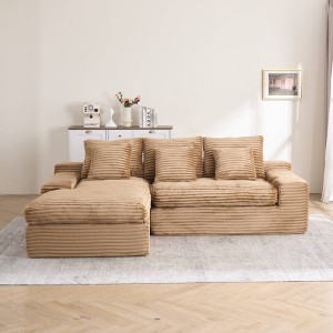 Dolonm L-Shape Sectional Sofa with Chaise: High-Resilience Foam, 4-Seater, Convertible Layout for Small Spaces - 1 of 4