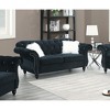 TiramisuBest Indigo Velvet Loveseat with Crystal Tufting, Silver Nailhead Trim, 2-Seater Couch with Pillows for Living Room, Formal Luxury Style - 3 of 4