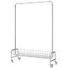 Commercial Foldable and Extendable Heavy Duty Garment Rack,Rolling Clothing Garment Rack with Basket on Wheels,2 Pcs in One Carton-Cuddlewood - 3 of 4