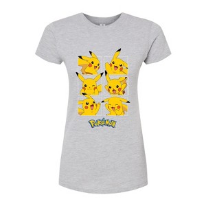 Women's - Pokémon - Pikachu Grid Fitted Graphic T-Shirt - 1 of 3