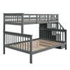 NicBex Twin over Full Bunk Bed Convertible Wood Bed Frame with Storage Stairs and Full Length Guardrail, No Box Spring Required - 3 of 4