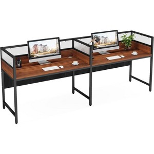 Tribesigns 94.48" Two-Person Office Desk with Privacy Panel, Long Computer Office Double Desk - 1 of 4