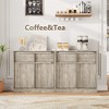 Sideboard Buffet Cabinet with 2 /4Drawers, 31.5" /62.4"Large Coffee Cabinet with Storage, Modern Storage Buffet Table for Kitchen Dining Room - 2 of 3